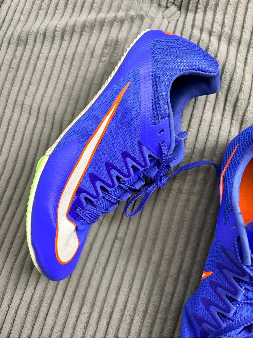 Nike Men’s Blue track Cleats with White & Orange Swoosh Nike rival zoom men’s 10 - Picture 5 of 7